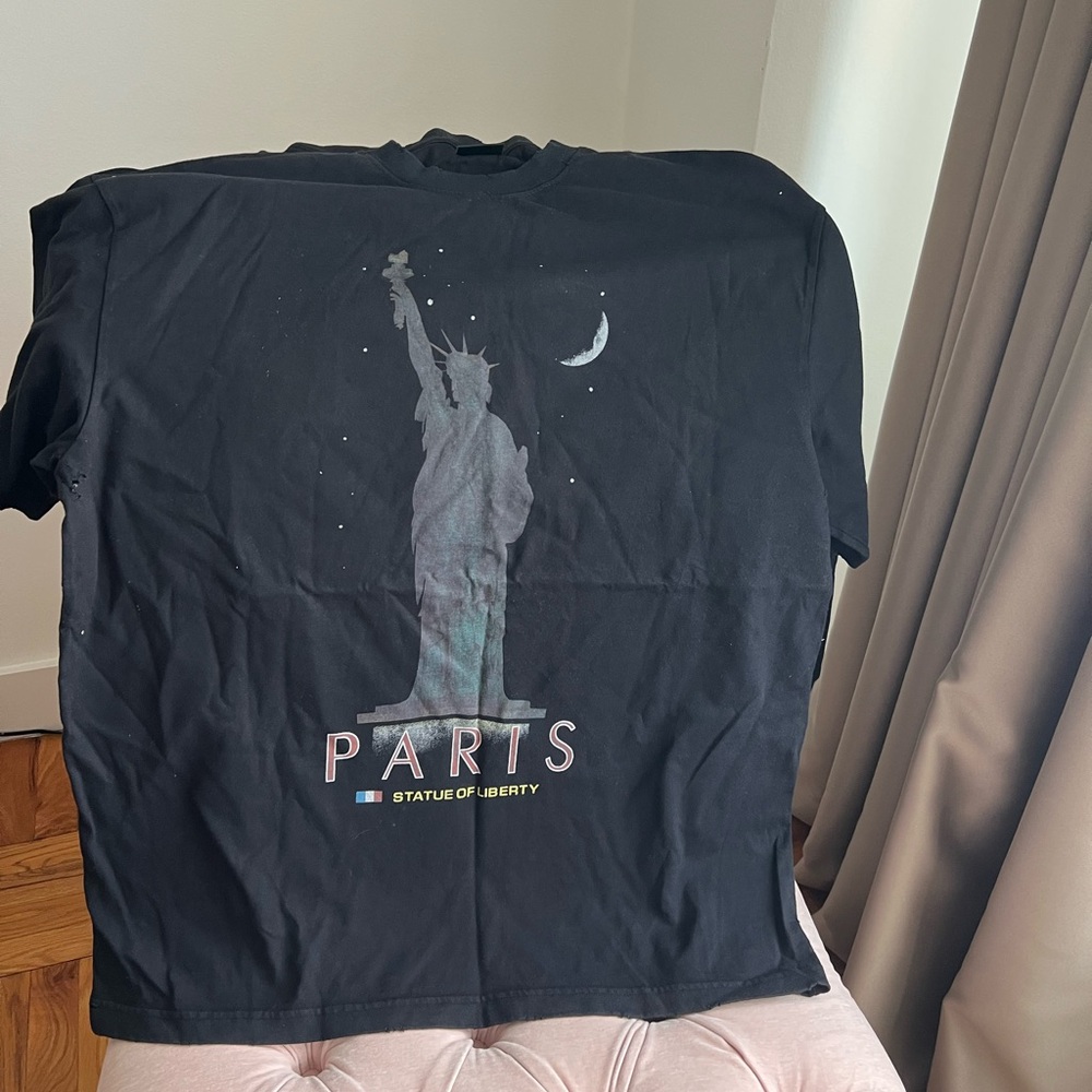 Balenciaga Paris Statue of Liberty Graphic Tee - Black